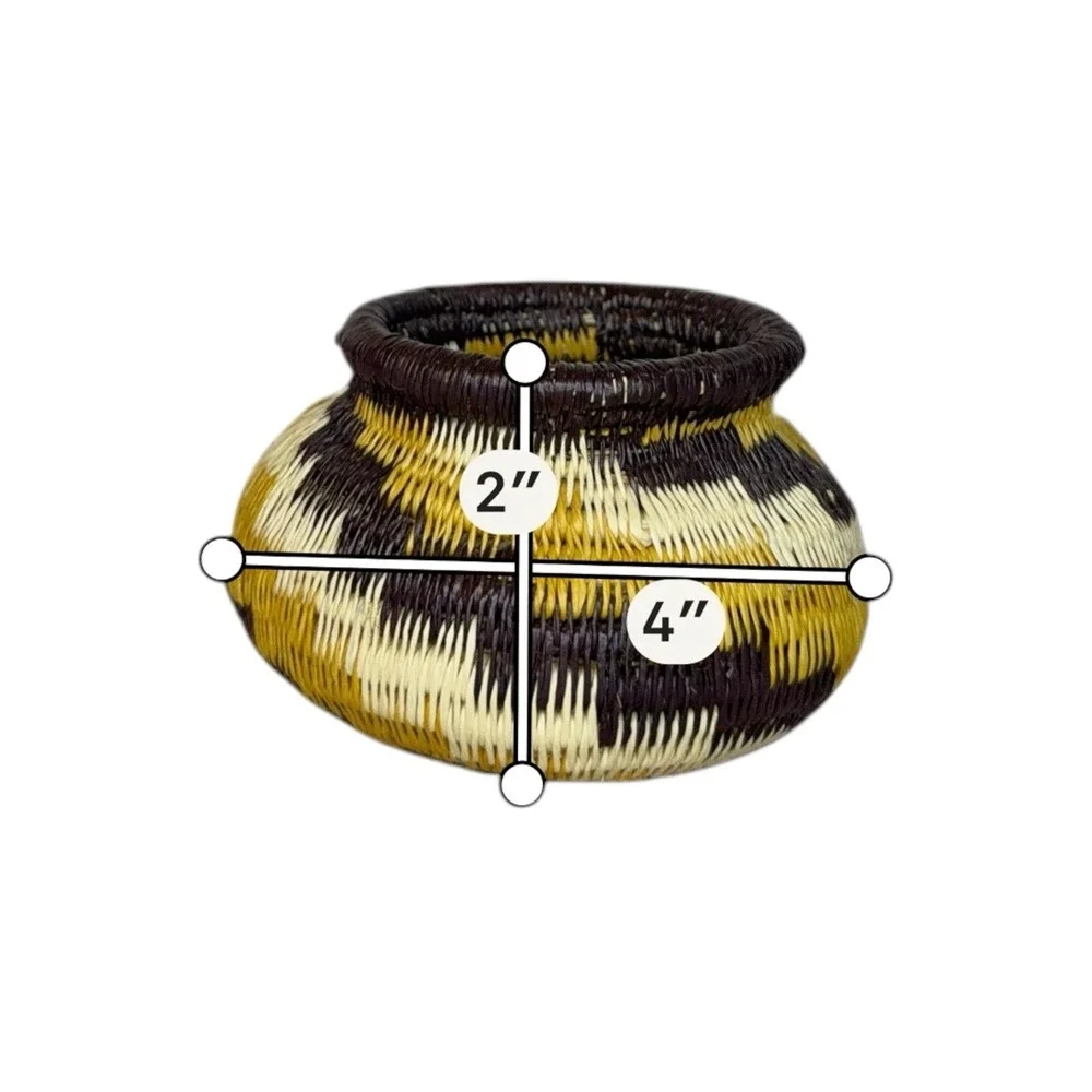 Indigenous Panama Village Handwoven Basket Small Size‎ Woven Basket